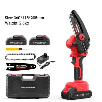 Mini sega a catena a batteria da 4 pollici, sega per tronchi da giardino, piccola casa ricaricabile elettrica al litio